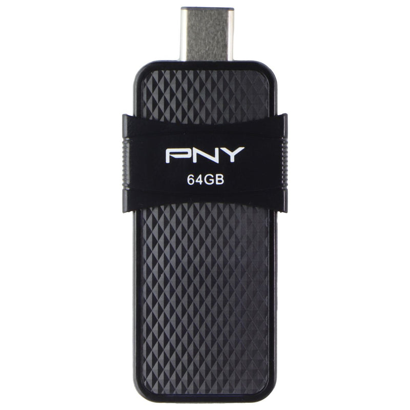 PNY (64GB) DUO LINK USB 3.1 Type-C OTG Flash Drive - Black (P-FD64GOTGSLTC-GE)