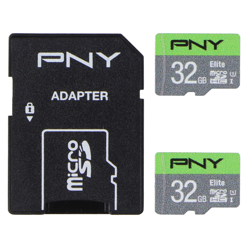 PNY 32GB Elite microSDHC Memory Card w/Adapter - Class 10 U1 (100MB/s) - 2 Pack