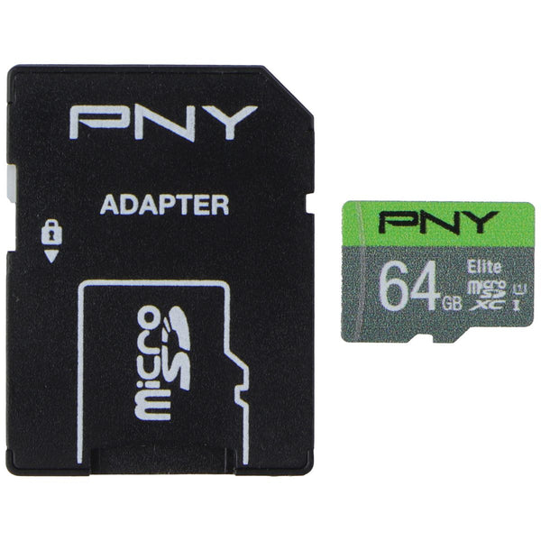 PNY 64GB Elite microSDXC Flash Memory Card w/Adapter - Class 10 U1 (100MB/s)