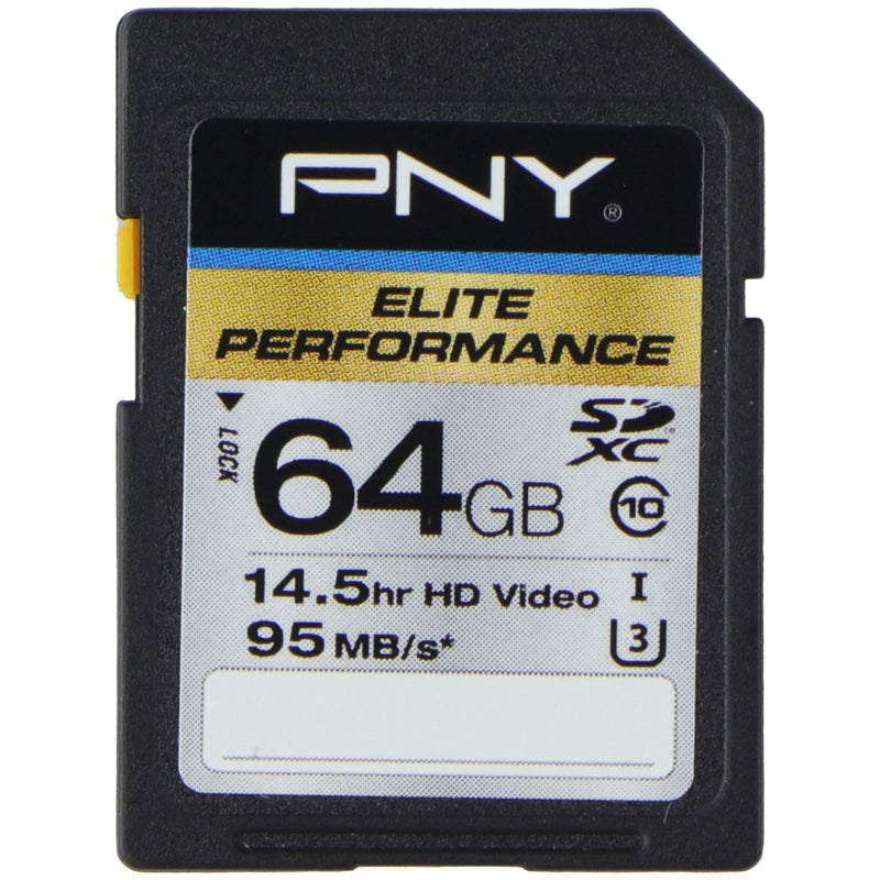 PNY 64GB Elite Performance SDXC Flash Memory Card - Class 10 USH-I U3 (95MB/s)