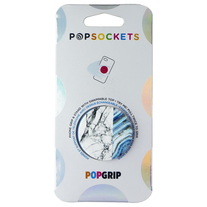 PopSockets PopGrip Expanding Stand Grip with Swappable Top - Aegean Marble