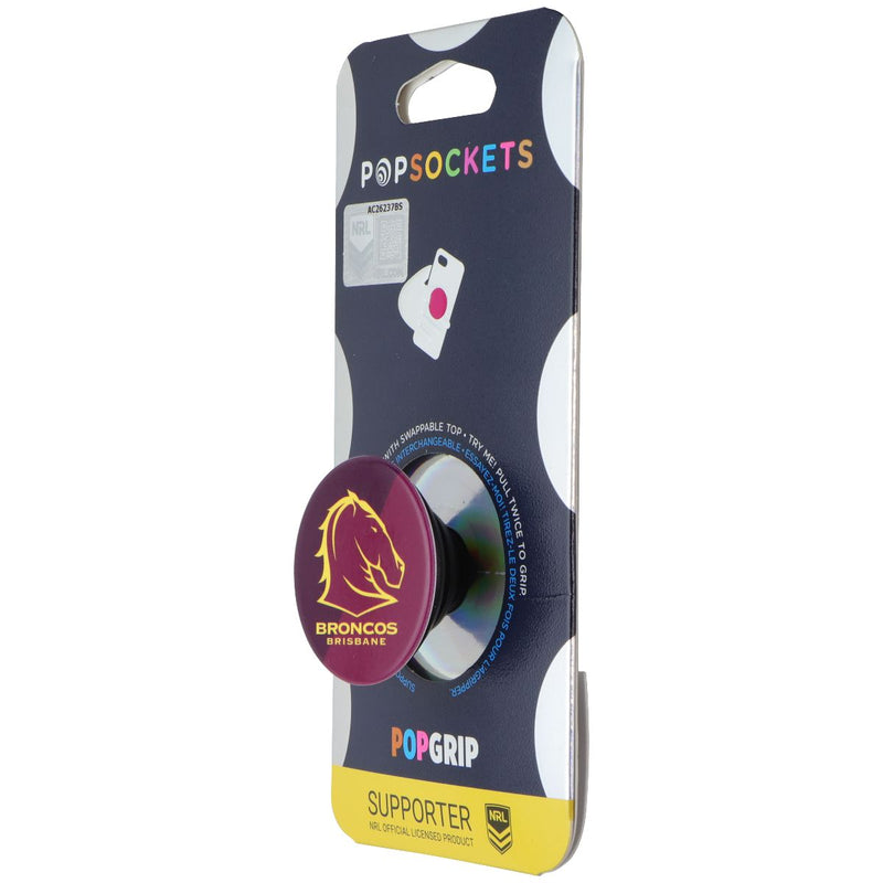 PopSockets PopGrip Expanding Stand Grip w/ Swappable Top - NRL Brisbane Broncos