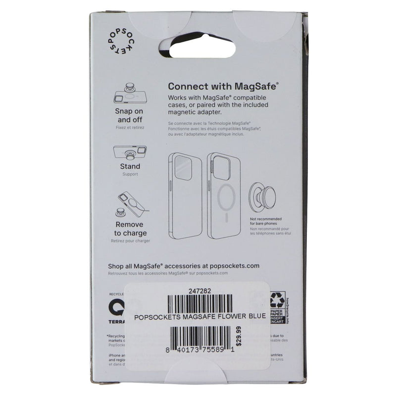 PopSockets Magnetic Phone Grip and Stand for Magsafe - Molded Flower Blue Sigh