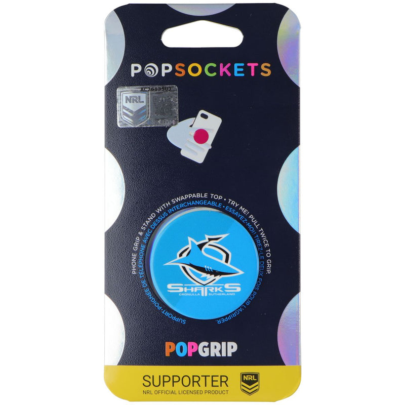 PopSockets PopGrip Expanding Stand Grip w/ Swap Top - NRL Cronulla Sharks