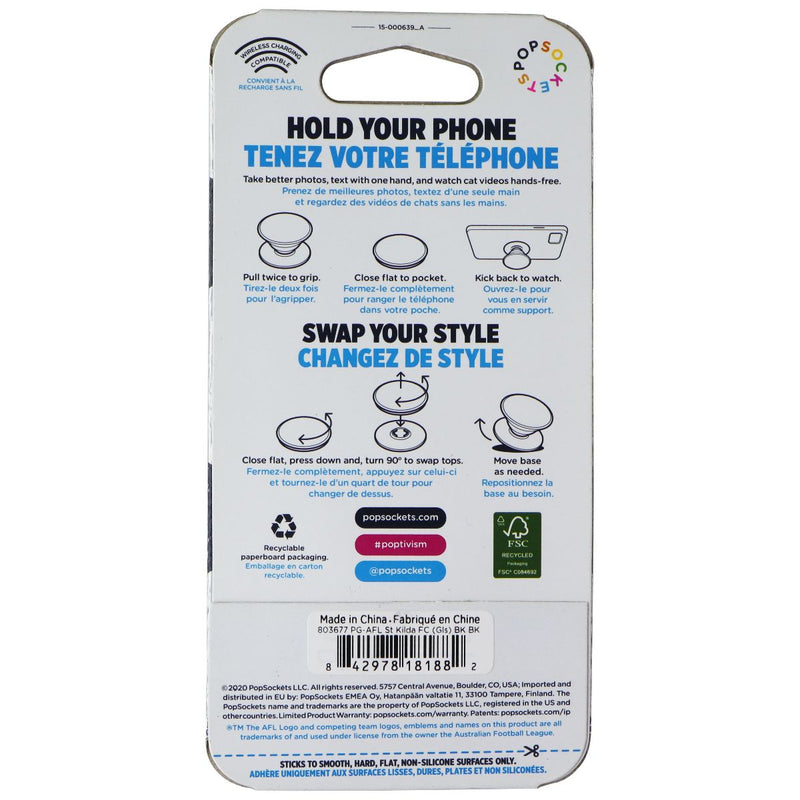 PopSockets PopGrip Expanding Stand Grip w/ Swappable Top - AFL St Kilda FC