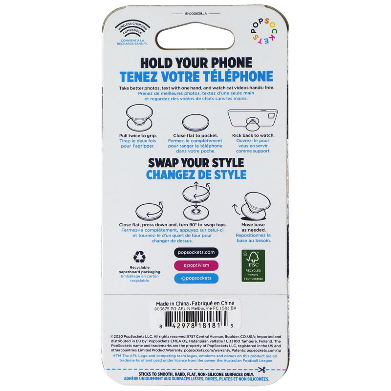 PopSockets PopGrip Expanding Stand Grip w/ Swap Top - AFL North Melbourne FC