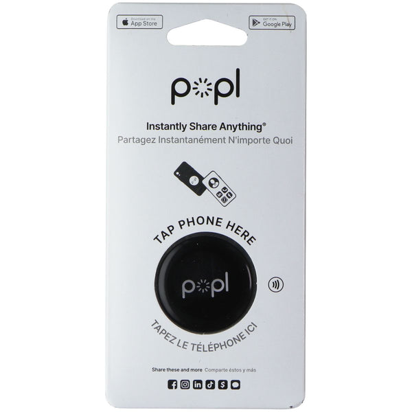 popl Flat Dot Digital Business Card Phone Tag - Black