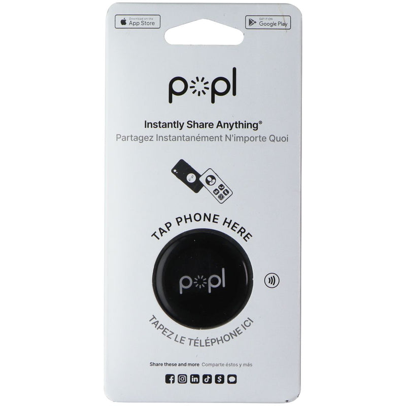 popl Flat Dot Digital Business Card Phone Tag - Black