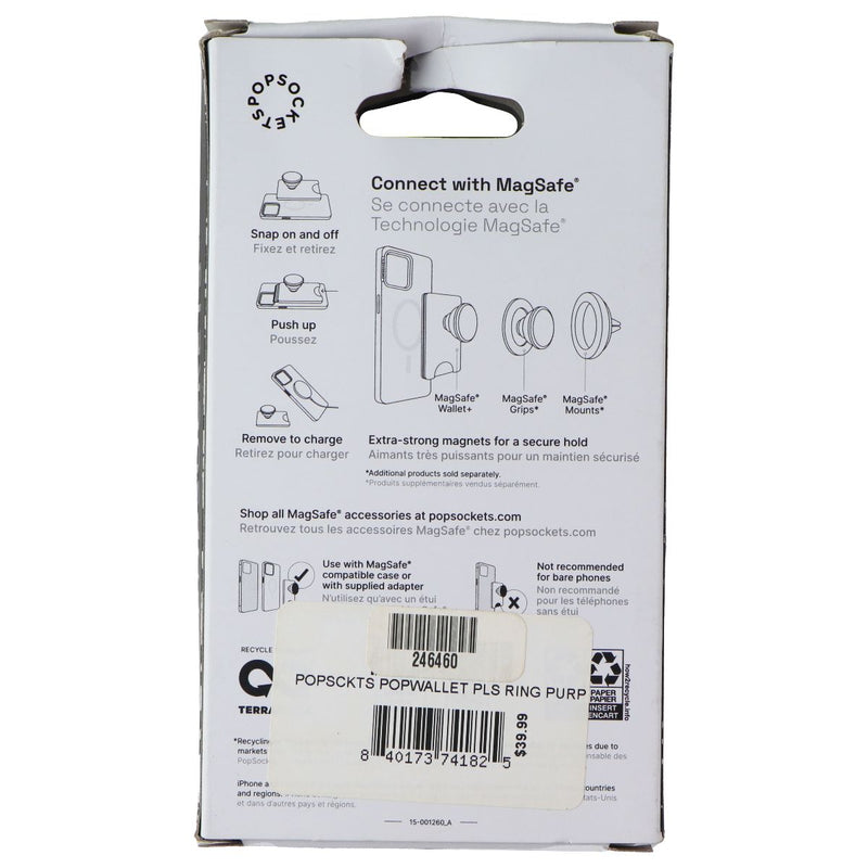 PopSockets Magnetic Phone Wallet+ w/Adapter Ring for MagSafe - Deep Periwinkle