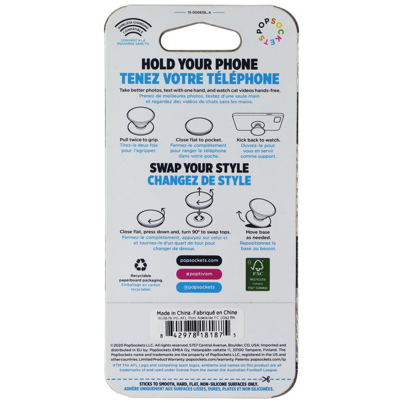 PopSockets PopGrip Expanding Stand Grip w/ Swappable Top - AFL Port Adelaide FC