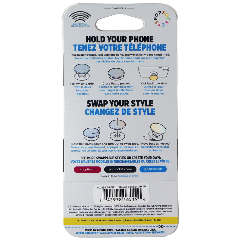 PopSockets PopGrip Expanding Stand Grip w/ Swap Top - NRL North Qnsland Cowboys