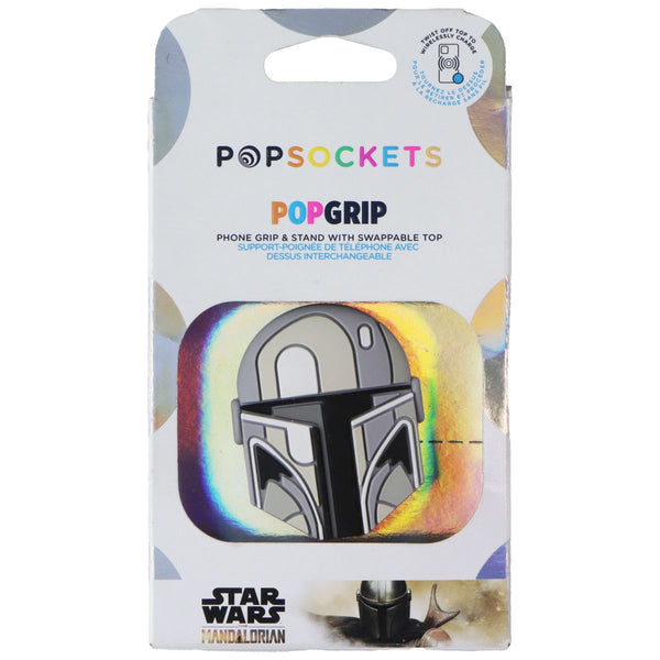 PopSockets PopGrip & Stand with Swappable Top - Star Wars Mandalorian Helmet