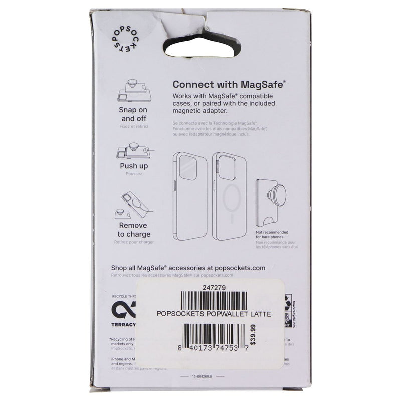 PopSockets Magnetic Phone Wallet+ w/Adapter Ring for MagSafe - Latte