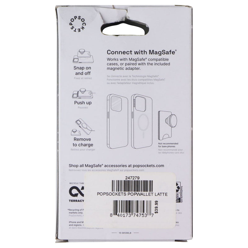 PopSockets Magnetic Phone Wallet+ w/Adapter Ring for MagSafe - Latte