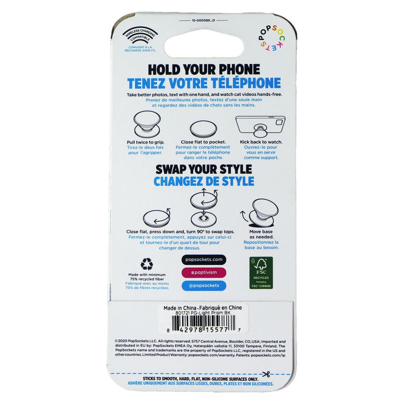 PopSockets PopGrip Expanding Stand Grip with Swappable Top - Light Prism