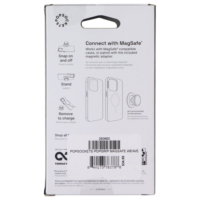 PopSockets Magnetic Phone Grip & Stand with Adapter Ring for MagSafe - Weave