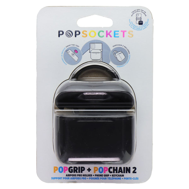 PopSockets PopGrip + PopChain 2 for Apple AirPods Pro (1st Gen) - Black