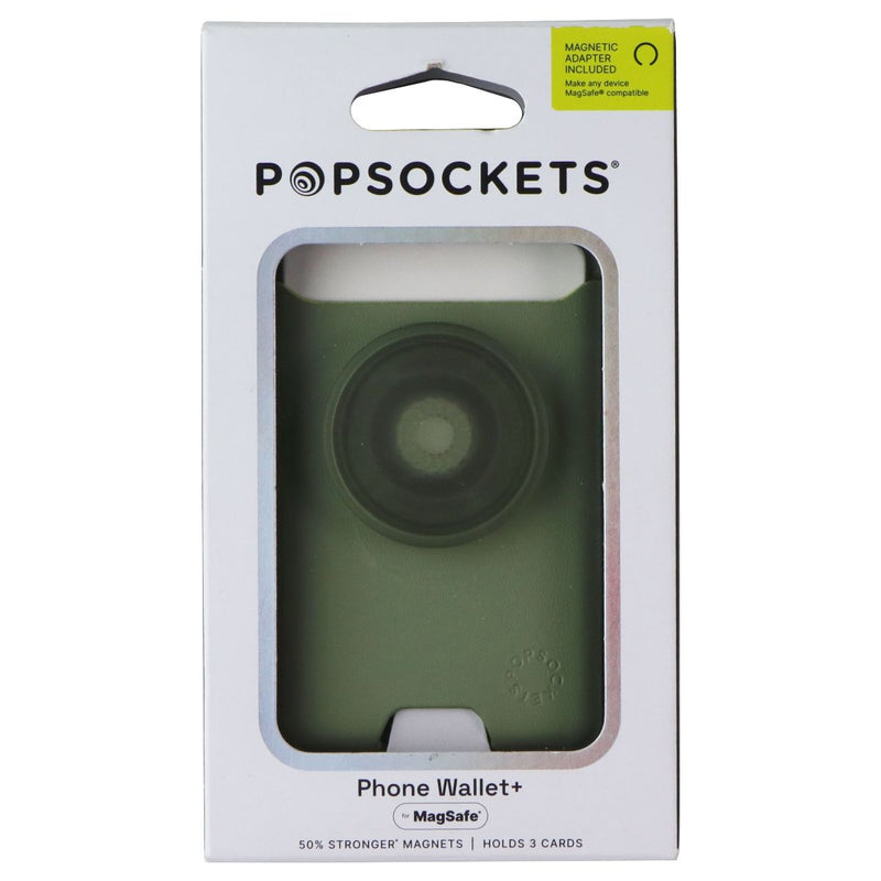 PopSockets Leather PopWallet+ Phone Wallet with Grip for MagSafe - Eucalyptus
