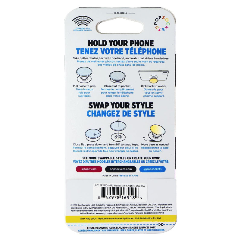 PopSockets PopGrip Expanding Stand Grip w/Swappable Top - NRL Newcastle Knights