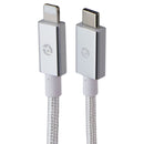 PowerLab Braided (10-Ft) USB-C to 8-Pin Charge Sync Cable - Silver/White