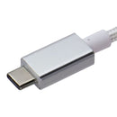 PowerLab Braided (10-Ft) USB-C to 8-Pin Charge Sync Cable - Silver/White