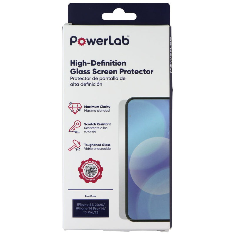 PowerLab HD Glass Screen Protector for iPhone 16e/14/14 Pro/13 Pro/13
