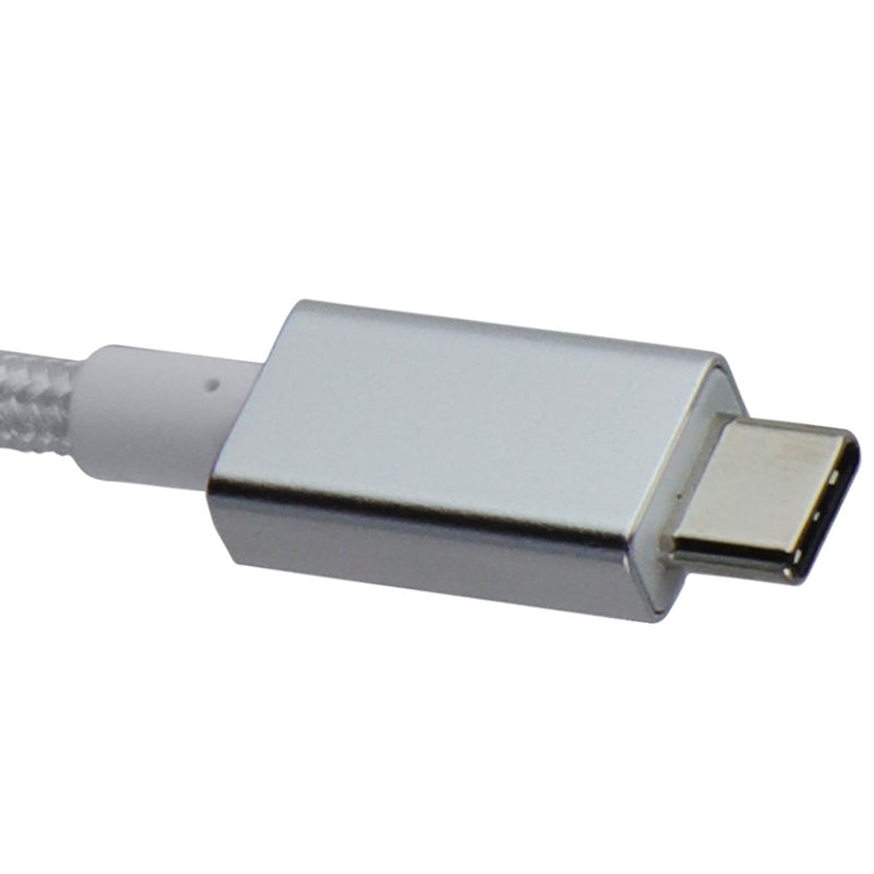 PowerLab 10FT USB-C to USB-C Braided Charge-Sync Cable - White