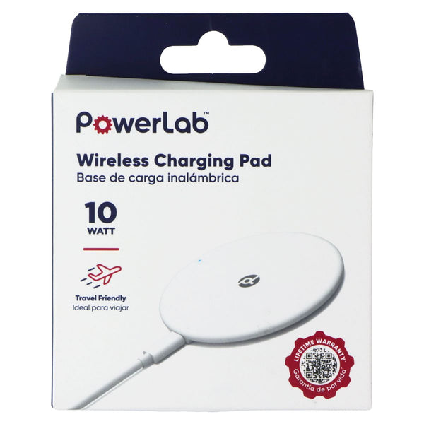 PowerLab 10 Watt Magnetic Wireless Charging Pad - White