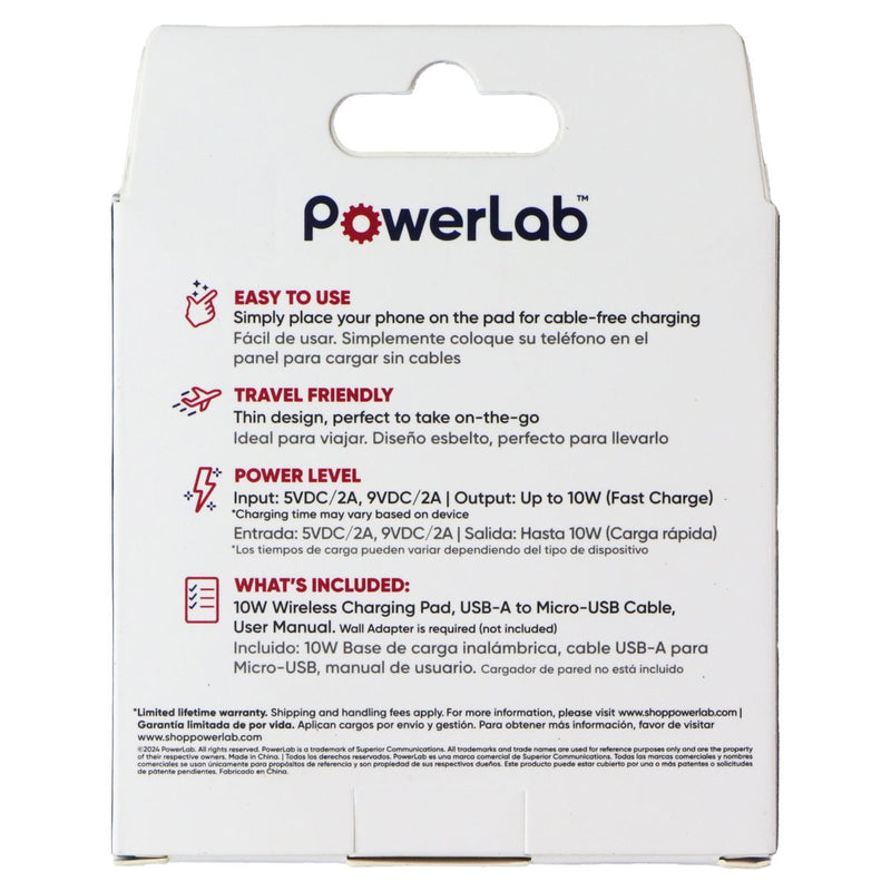 PowerLab 10 Watt Magnetic Wireless Charging Pad - White