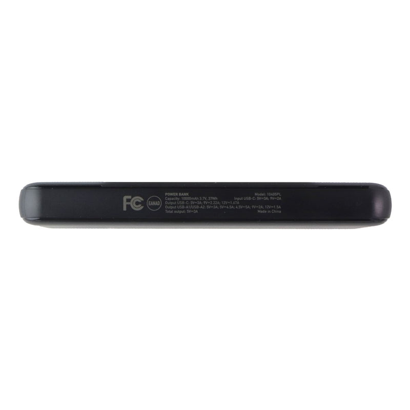 PowerLab 10,000mAh Dual Port Power Bank (USB-C/USB-A) with USB-C Cable - Black
