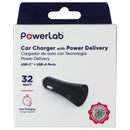 PowerLab 32W USB-C / USB-A Car Charger with Power Delivery - Black