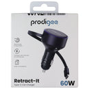 Prodigee Retract-IT Dual Type-C 60W Car Charger - Black