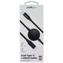 Prodigee 60W 4.9 Foot Dual Type-C + Watch Cable - Black