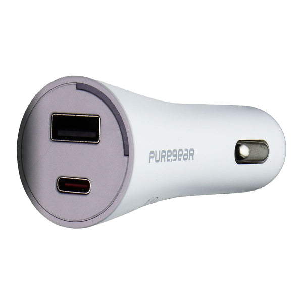 Pure Gear Light Speed 42W Dual Port USB-C + USB-A Car Charger - White