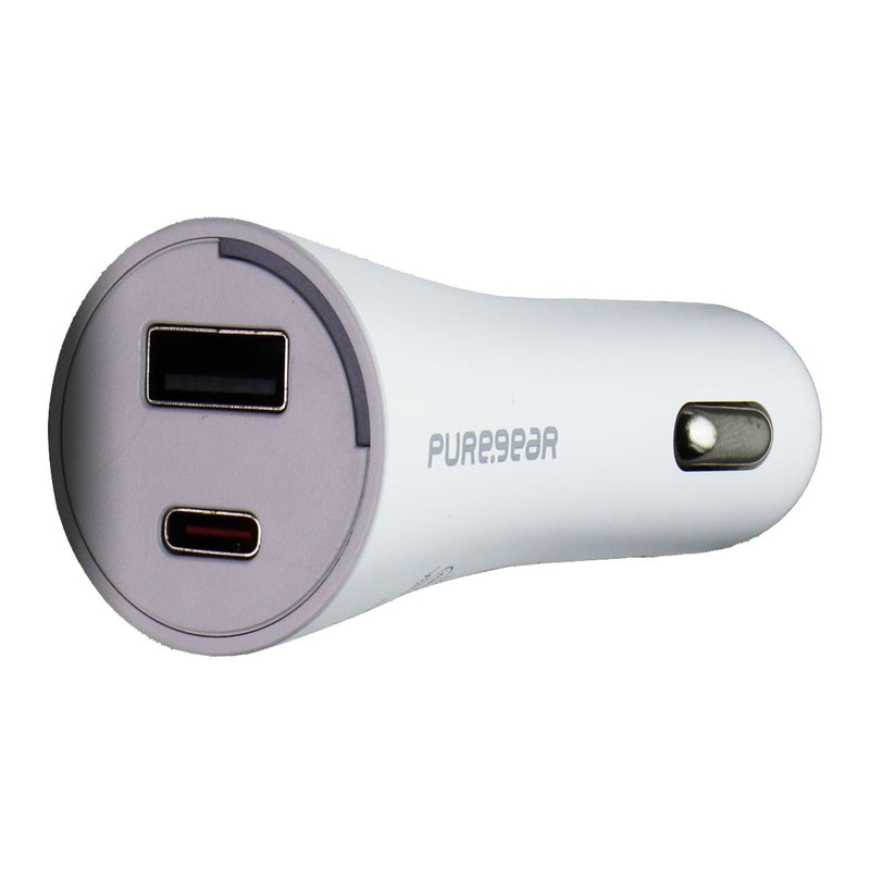 Pure Gear Light Speed 42W Dual Port USB-C + USB-A Car Charger - White