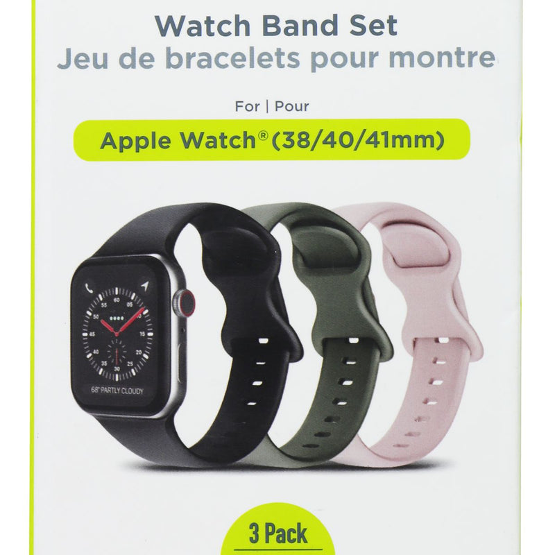 PureGear 3 Pack Silicone Watch Band Set for Apple Watch (38/40/41mm)