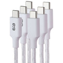 PureGear 3 Braided USB-C Charging Cables - White (10 Foot/6 Foot/4 Foot)