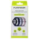 PureGear Silicone Watch Band Set for Galaxy Watch - Blue/Gray/Pink (3 Pack)