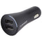 PureGear Universal 24W Dual Port USB-A Car Charger for Smart Devices - Black
