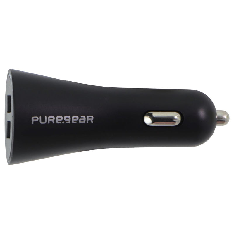 PureGear Universal 24W Dual Port USB-A Car Charger for Smart Devices - Black