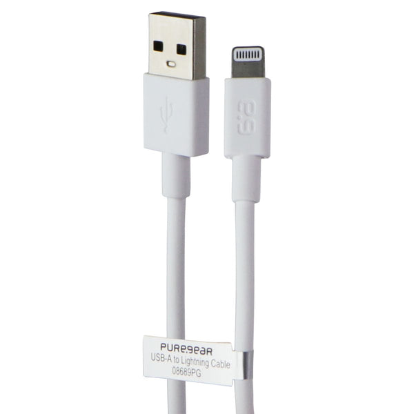 PureGear USB-A to Lightning 8-Pin Charging Cable 4FT - White