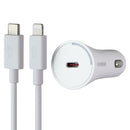 PureGear LightSpeed 20W Lightning 8-Pin to USB-C Car Charger - White