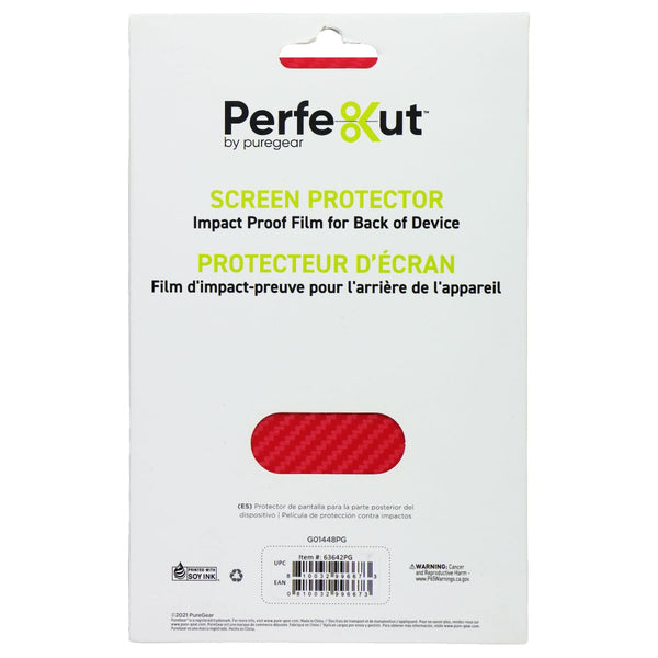 PureGear Perfekut Screen Protector Film for Back of Device - Red Carbon Fiber