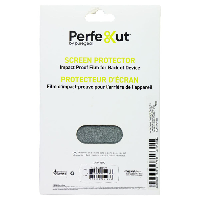 PureGear Perfekut Screen Protector Film for Back of Device - Silver Glitter