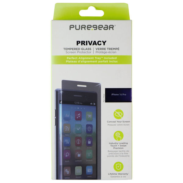 PureGear Privacy Tempered Glass Screen Protector for Apple iPhone 14 Pro