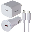PureGear Light Speed 30W USB-C Wall & Car Charger w/ USB-C Cable - White