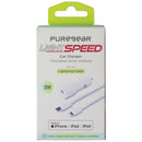 PureGear Light Speed 4 Foot USB-C to 8-Pin Cable and 20W Car Charger - White