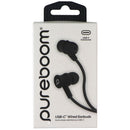 PureGear PureBoom USB-C Wired Lightweight Earbuds with Microphone - Black