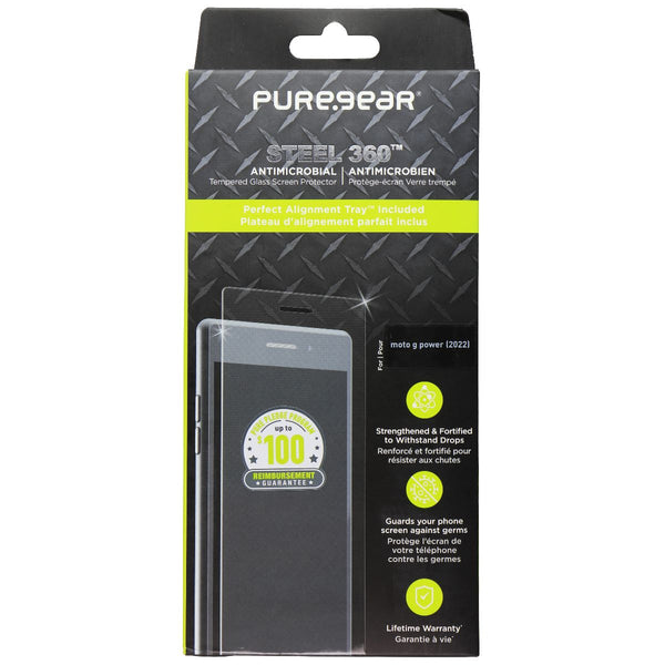 PureGear Steel 360 Series Tempered Glass for Motorola Moto G Power (2022)