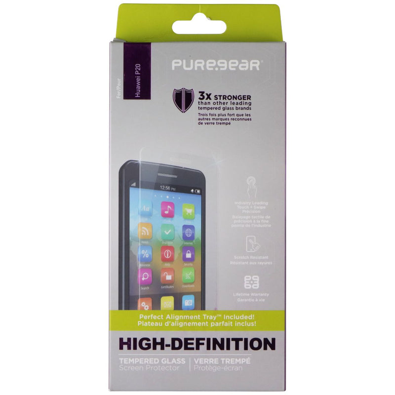 PureGear High Definition Tempered Glass Screen Protector for Huawei P20- Clear